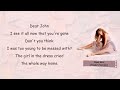 Taylor Swift - Dear John (Taylor's Version) (Lyric Video)