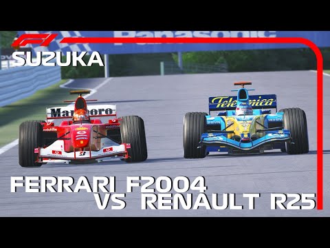 Ferrari F1 2004 Schumacher vs Renault F1 2005 R25 Alonso at Suzuka | Japan GP