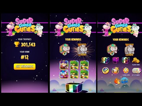 Get rewards 300.000 trophy season super combo cuties match masters