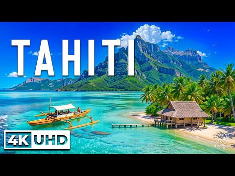 TAHITI 4K - French Polynesia, Tropical Paradise & Crystal Clear Waters With Relaxing Music