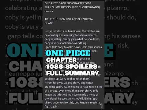 One piece chapter 1088 SPOILERS FULL SUMMARY #onepiece #anime #theory #manga #shorts #fanfiction