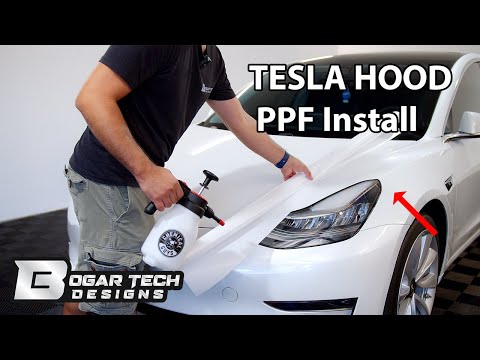 How To Install DIY PRECUT PPF For Tesla HOOD