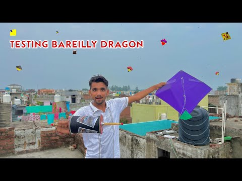 Testing BAREILLY DRAGON manjha For 15 August Big Kites | kite cutting | kites vlogs | kite 