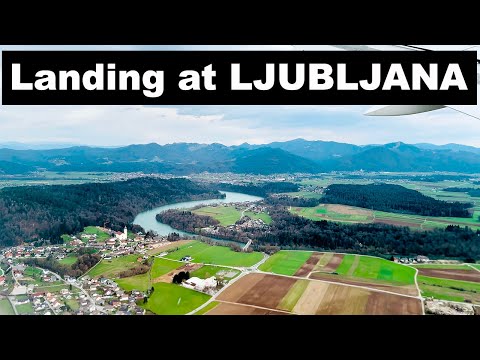 Flight Over Slovenia | AirBaltic Landing at Mountain-Surrounded Ljubljana Airport