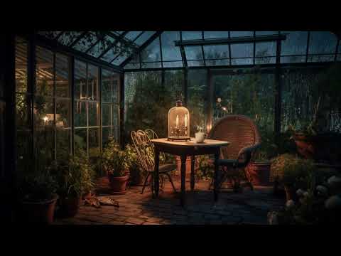Midnight Rain in the Greenhouse: A Relaxing Ambience for Sleep and Study