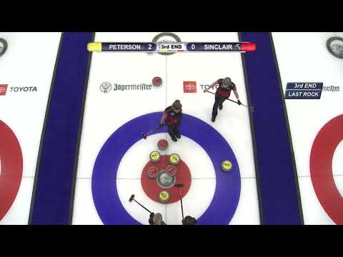 #CurlingNats2020 [F-3E] "There's no risk with this..." Sinclair goes for the third point vs Peterson