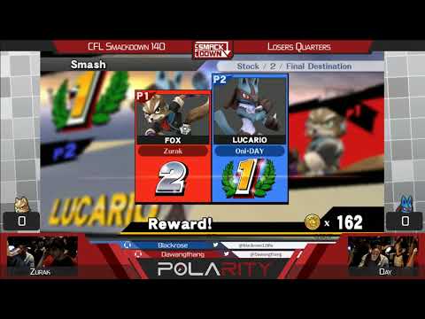 CFL Smackdown 140 WiiU - Day (Lucario) vs Zurak (Fox) - Losers Quarters