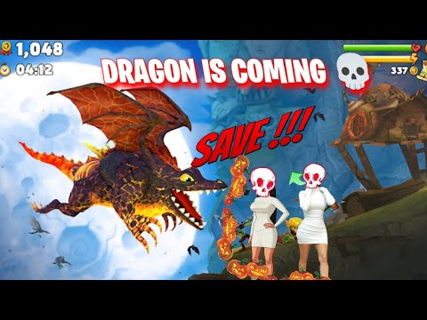 Hungry dragon All dragons Unlocked || Dragon is coming too destroy villages 🔥☠️ || Gameplay