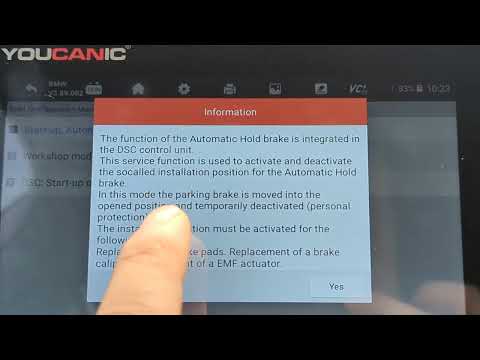 BMW Electronic Parking Brake Release Service Mode | 2017 7-Series EPB Reset with YOUCANIC Scanner