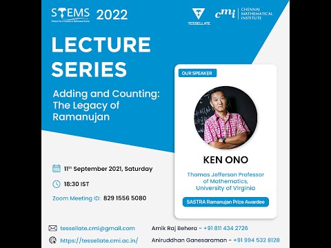 Adding and Counting: The Legacy of Ramanujan - Prof. Ken Ono