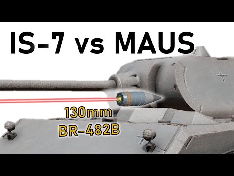 IS-7 vs MAUS | 130mm BR-482B vs The Heaviest Tank Ever Made | Armour Penetration Simulation
