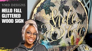 HELLO FALL WOOD SIGN - Create a Wood Sign using Resin and Wood elements ft, the xTool S1 20W Laser