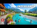Walking In Interlaken Switzerland 4K Tour Of A Beautiful Swiss Town In The Alps