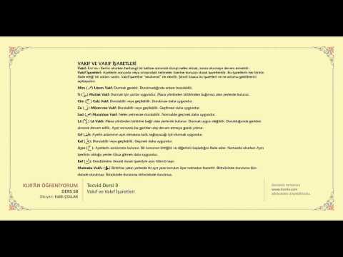 Kuran Öğreniyorum 58 - Tecvid Dersi 9 - Vakıf ve Vakıf İşaretleri (Fatih Çollak)