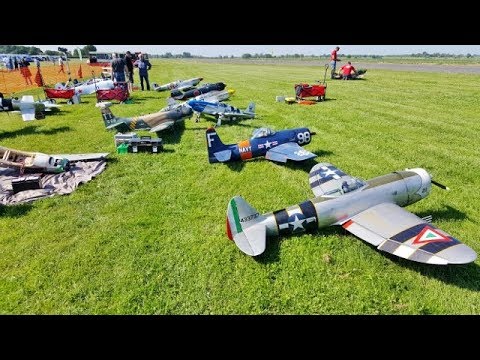 TJD RC DISPLAY TEAM - 5 X WW2 FIGHTERS CLOSE DISPLAY AT LMA RAF TIBENHAM - 2018