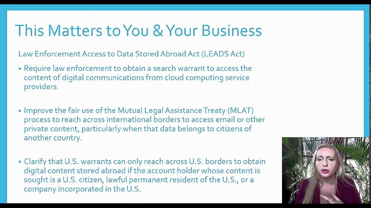Naomi Moneypenny on Cloud Privacy and the LEADS Act