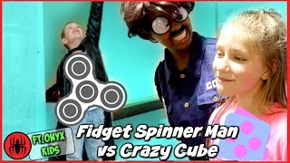Fidget Spinner Man vs Crazy Cube Freak Out! Ft. Shiloh and Shasha Onyx Kids - SuperHeroKids