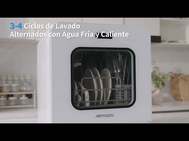 Lavavajillas Airmsen C01 4 servicios 5L tanque integrado y 9 programas video