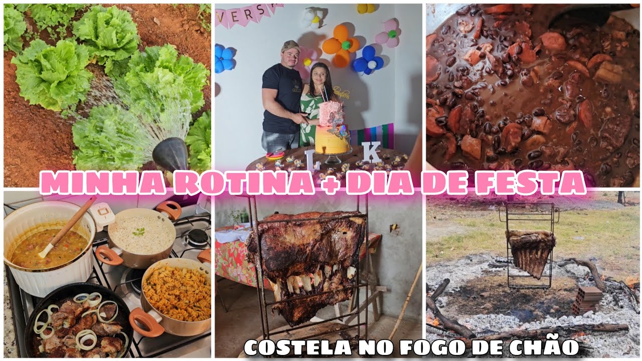 MINHA ROTINA DA MANHÃ + DIA DE FESTA | MEU IRMÃO FEZ UMA COSTELA NO FOGO DE CHÃO 😋