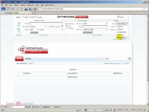 DotNetNuke Tutorial, Understanding Panes - Video #66