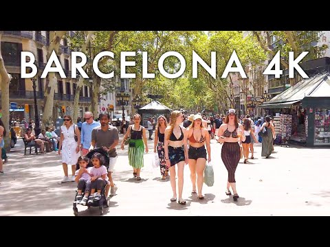 Caminhando pela rua mais popular de Barcelona: LA RAMBLA e Bairro Gótico 🇪🇸 4K