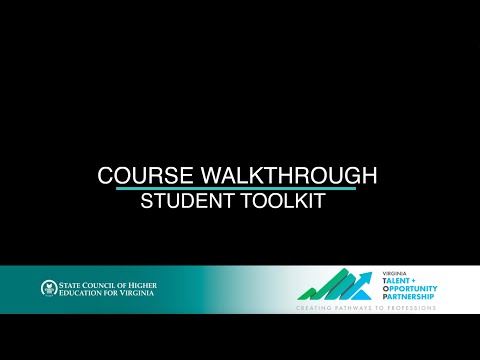 Student Toolkit Course Walkthrough