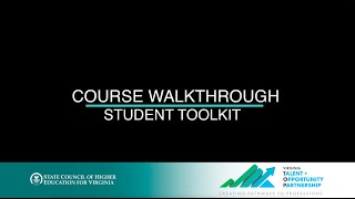 Student Toolkit: Course Walkthrough