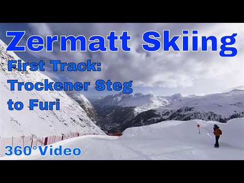 Zermatt Skiing [360°] - First Track Run: Trockener Steg to Furgg to Furi (via 66,65,63  and 62)