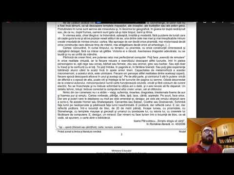 Rezolvare model oficial Evaluare Națională 2022- Limba și literatura română