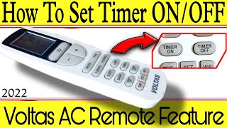 Voltas AC Remote Timer On-Off Feature, How to Set Timer in Voltas AC Remote, Voltas Remote Feature