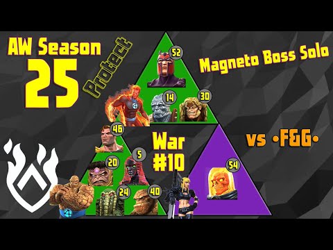 MCOC Season 25 War #10 vs •F&G• w/ Magneto Boss Solo