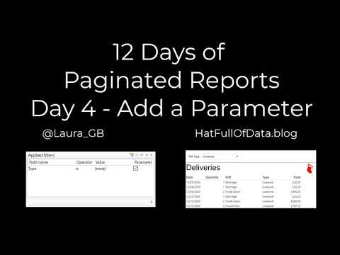 12 Days of Paginated Reports - Day 4 - Add a Parameter
