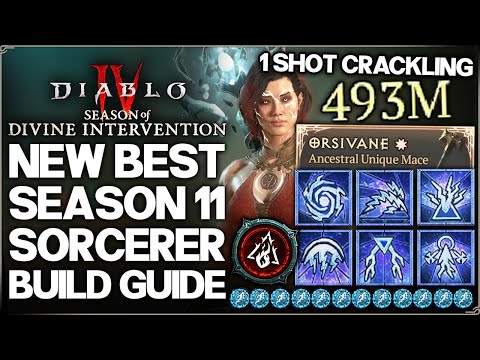 Diablo 4 - New Best S11 BROKEN OP DAMAGE Sorcerer Build Guide - New Crackling Energy Fast Torment 4!
