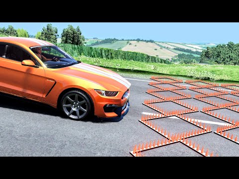 Massive Spike Strip Pileup Car Crashes #90 – BeamNG Drive | CrashBoomPunk