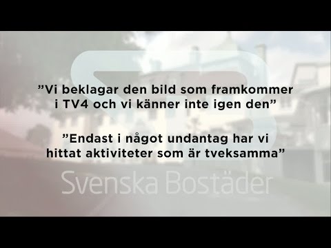 Svenska Bostäder slår tillbaka efter kritik - Nyheterna (TV4)