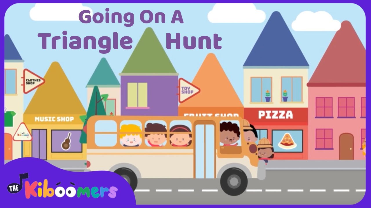 We're Going on a Triangle Hunt | Learn Shapes | The Kiboomers Kids Songs