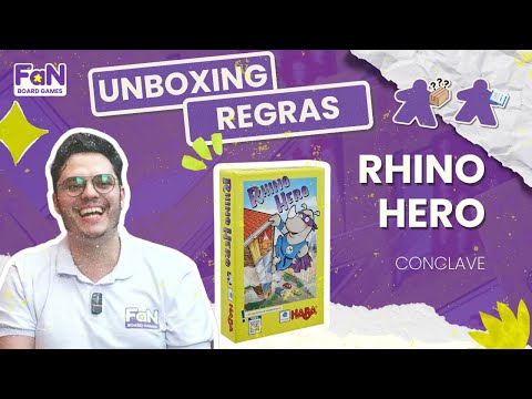 “GOSTA DE UNO E JENGA? ESSE JOGO É PRA VOCÊ” – Unboxing + Regras Rhino Hero 🦏 (CONCLAVE)