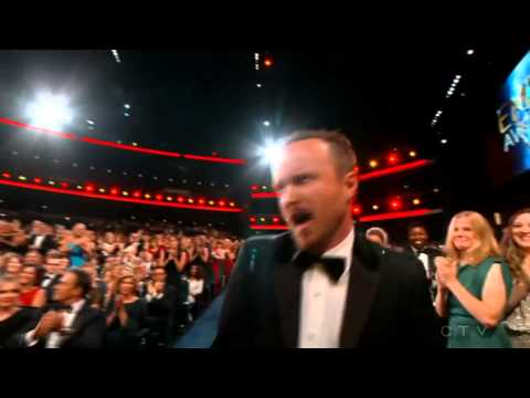 Aaron Paul wins an Emmy for "Breaking Bad" 2014