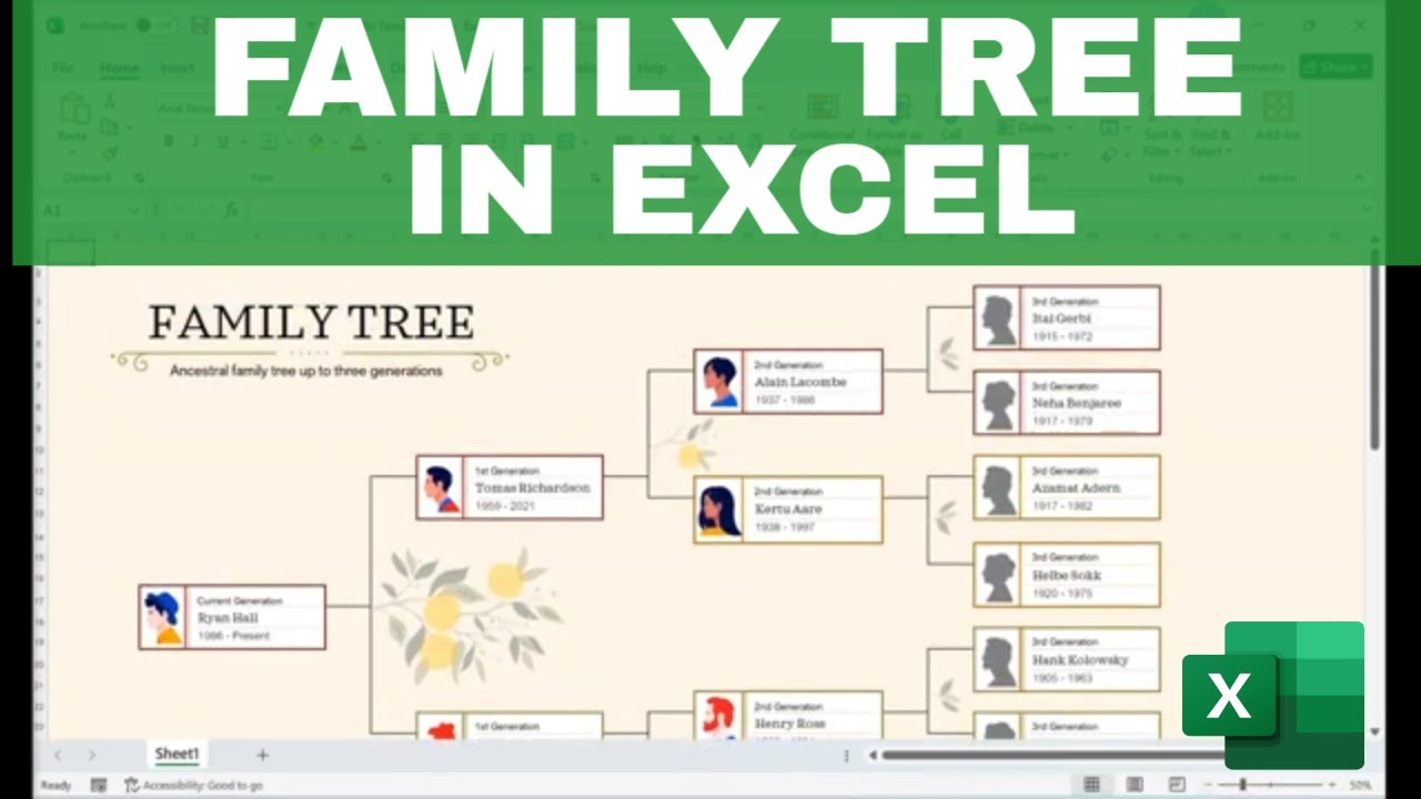 How to Make a FAMILY TREE in EXCEL (Using Free Templates or from Scratch)