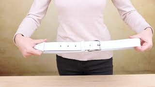 Шкіряний ремінь унісекс 20724 Vintage білий