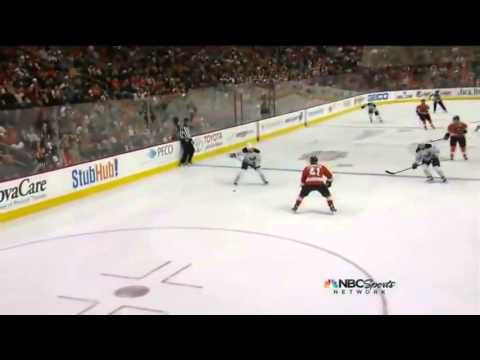 Brayden Schenn makes a huge save on the goal line - NHL 10/3/13