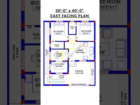 30 x 40 east facing house plan/ 30 x 40 ghar ka naksha/ 30 x 40 home design/ #buildmyhome #shorts