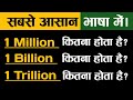 Meaning of Million, Billion & Trillion in Simple method