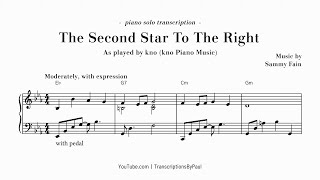 The Second Star To The Right - From Peter Pan - Sheet music transcription
