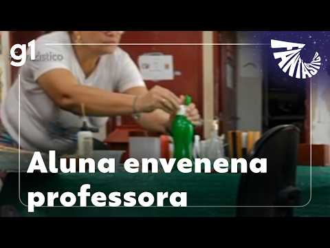 Fantástico: Professora intoxicada por mercúrio grava aluna colocando metal em garrafa de água