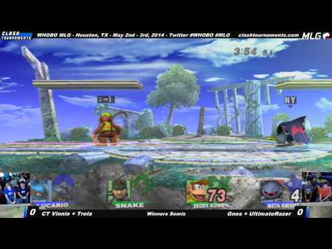 WHOBO MLG - Gnes + Razer vs CT Vinnie + Trela - Winners Semis - SSBB