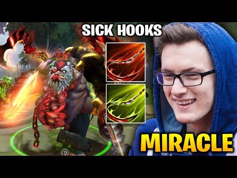 Miracle Pudge SICK PLAYS INSANE HOOKS with Dendi Doll