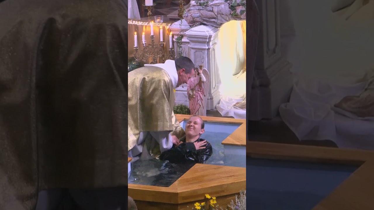 Caroline's baptism by immersion at the Easter Vigil 💦 #baptism #childofgod #jesusknows