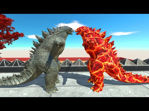 New Monster Godzilla 2014 Lava Vs Team Godzilla 2014 Death run -Animal Revolt Battle Simulator