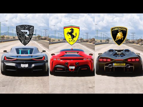 FH5 DRAG RACE - Rimac Nevera Vs Ferrari SF90 Vs Lamborghini Sian